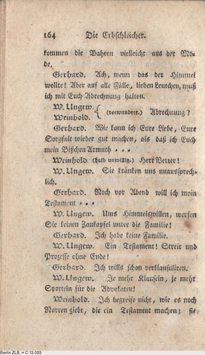Deutsches Textarchiv Gotter Friedrich Wilhelm Die Erbschleicher Leipzig 17
