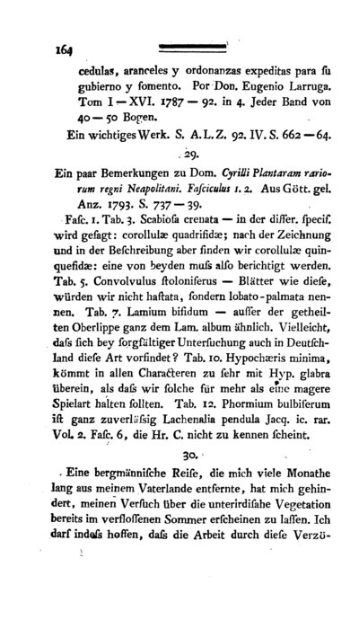Humboldt, Alexander von: [Über „Florae Fribergensis“]. In: Ann. Bot. 2, St. 6 (1793), S. 164-166.